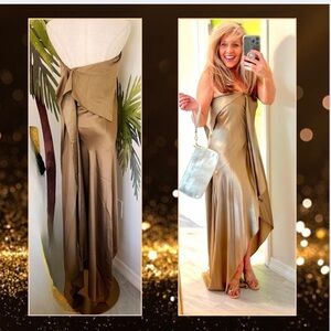 VTG Peachoo+Krejberg,Luxury Clothier,STUNNING Satin Gown,’05 Paris Runway,Size 4